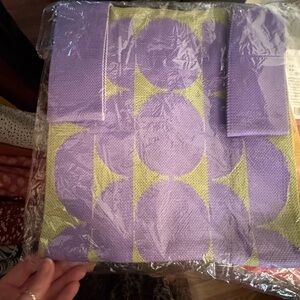 Purple and Green Knitted Tote Bag